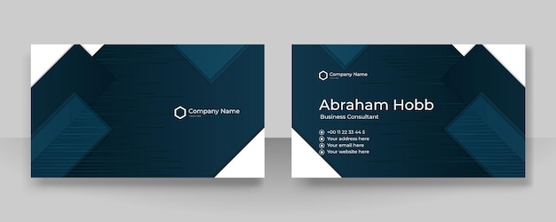 Modern blue business card design template