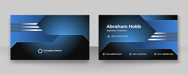 Modern blue business card design template