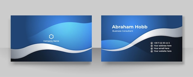 Vector modern blue business card design template