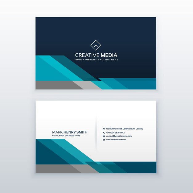 Modern blue business card design