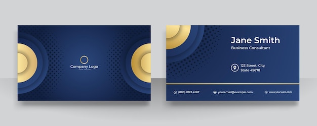 Modern blue business card design