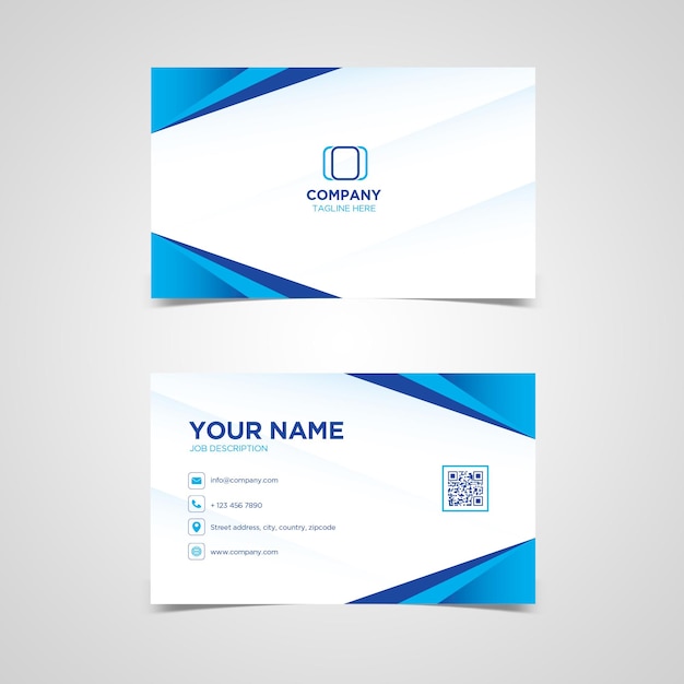 Vector modern blue business card simple