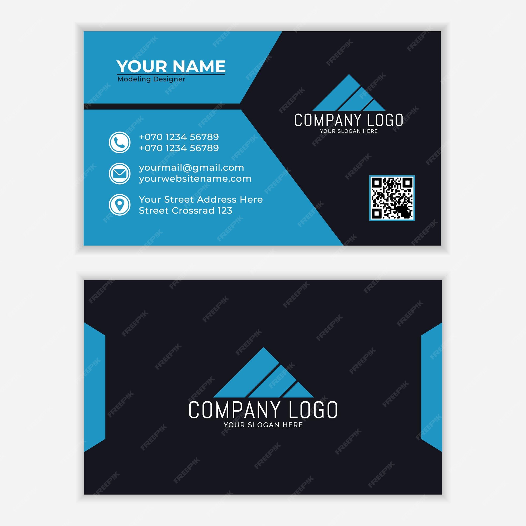 Premium Vector Modern Blue Business Card Template Free Vector