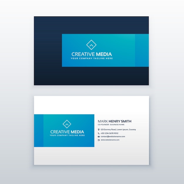 Modern blue business card template