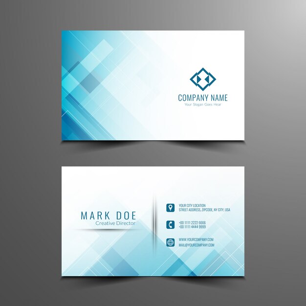 Modern blue business card template