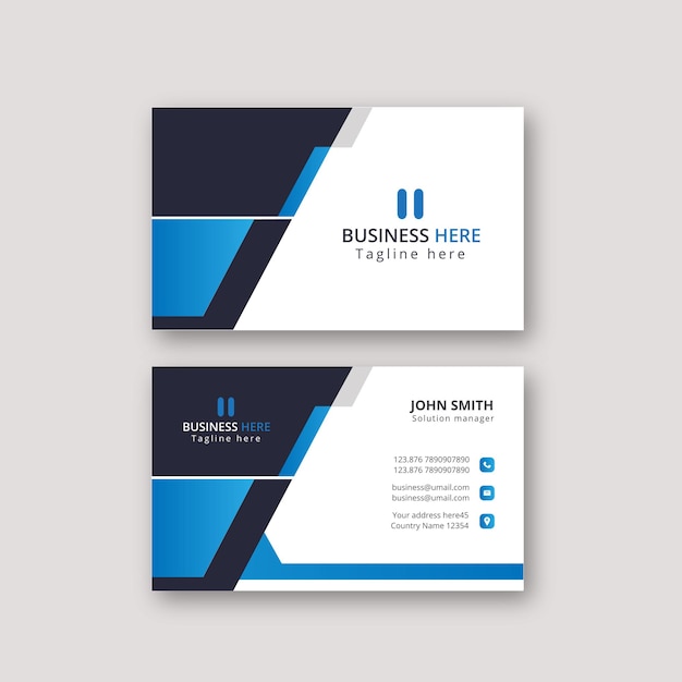 Modern Blue business card with vector