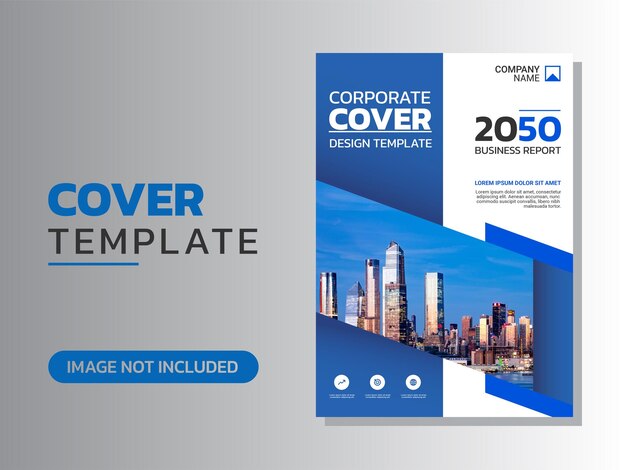 Modern blue business cover template