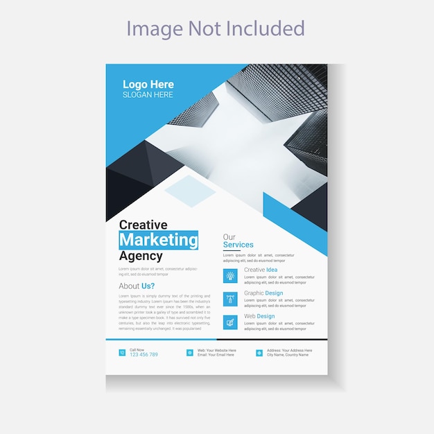 Modern blue corporate business flyer template