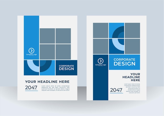 Modern blue cover design template