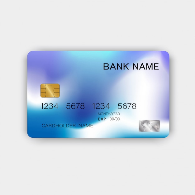 Современный синий дизайн кредитной карты