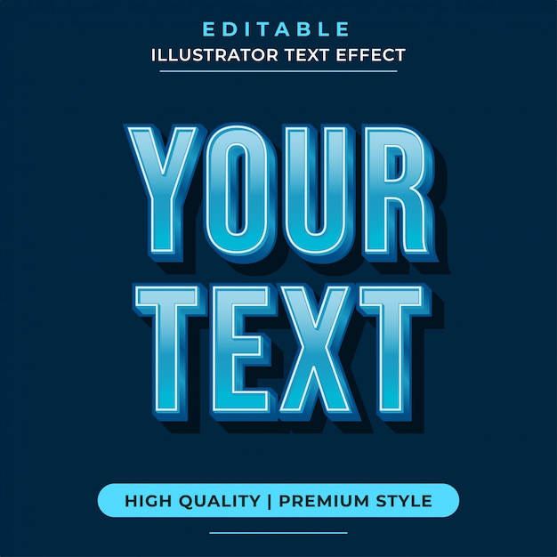 Vector modern blue editable text effects