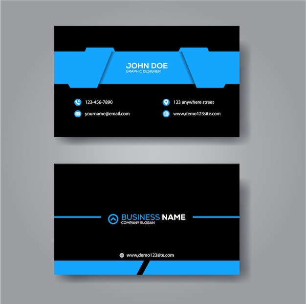 Modern blue elegant visiting card vector template