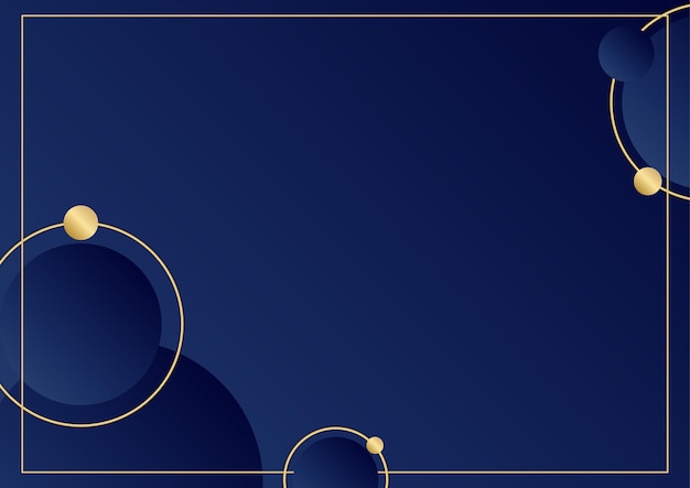 Modern blue and gold abstract background. Dark navy blue and gold curve shapes on background with lines. Luxury and elegant. Abstract template design. Design for presentation, banner, cover.