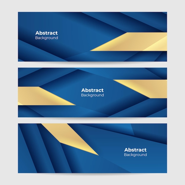 Modern blue and gold abstract banner background