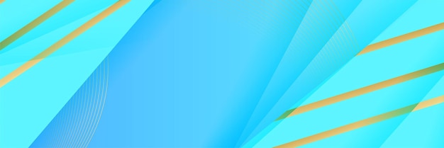 Modern blue and gold abstract banner background