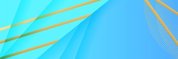 Modern blue and gold abstract banner background