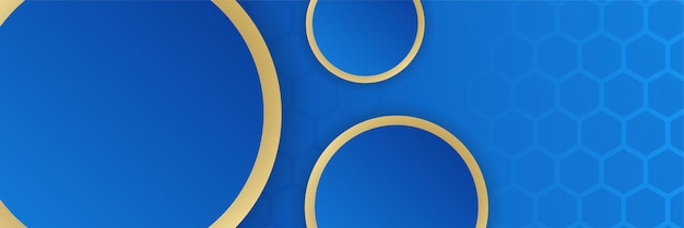 Fondo astratto moderno dell'insegna dell'oro e dell'azzurro