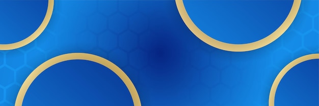 Modern blue and gold abstract banner background