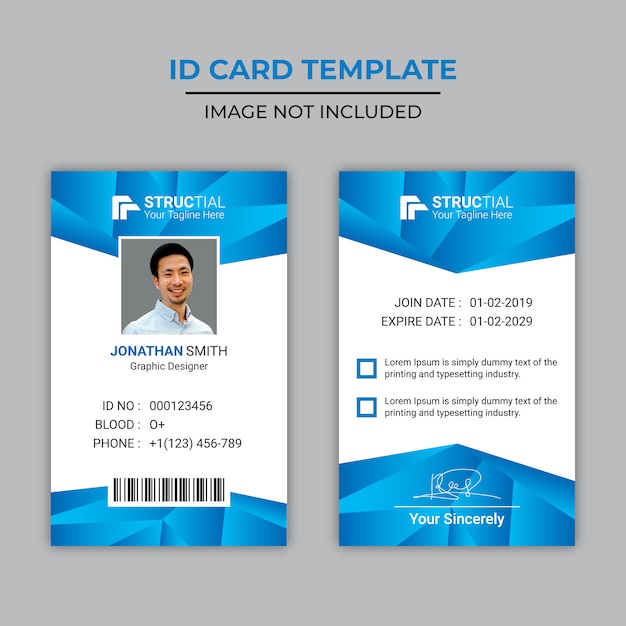 Vector modern blue gradient  id card