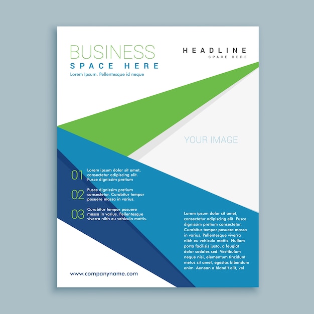 Modern blue, green and white business brochure template