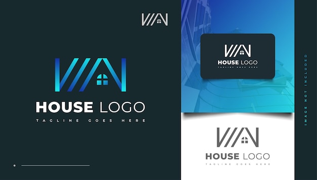 Modern Blue House Logo Design for Real Estate Business Logo