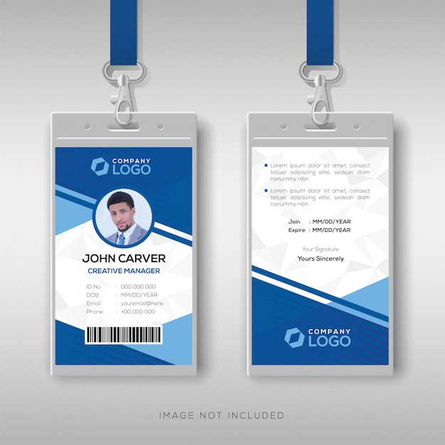 Modern blue id card template