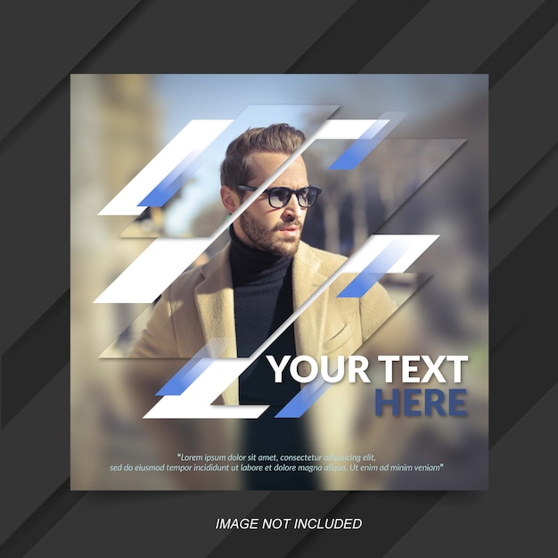 Vector modern blue instagram post template