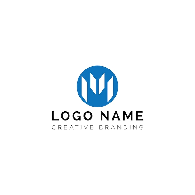 modern blue letter m logo design