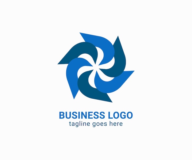 Modern blue logo design for business. Minimalist logo design for corporate business.