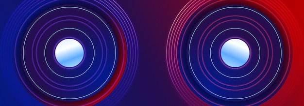 Modern blue and red gradient minimal vector background with dotted and circle shape