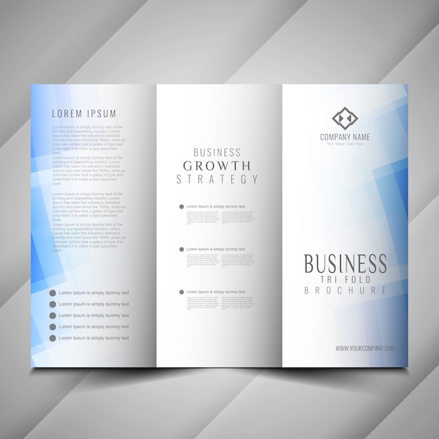 Vector modern blue trifold brochure design