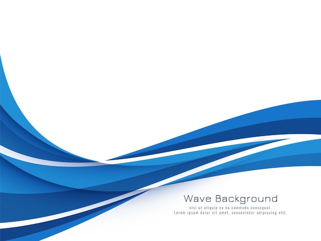 モダンな青い波のデザイン装飾的な背景ベクトル