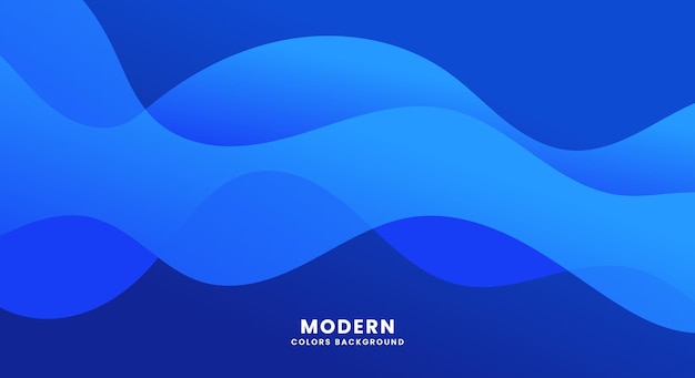 Modern blue wavy banner design background