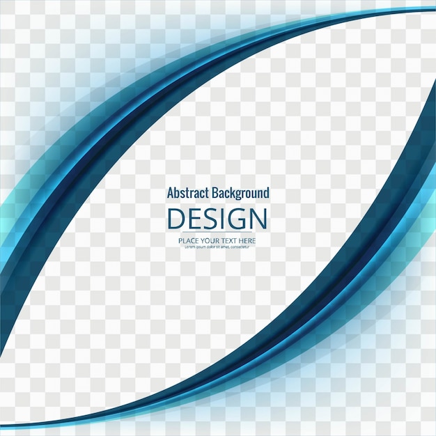 Vector modern blue wavy shapes on transparent background