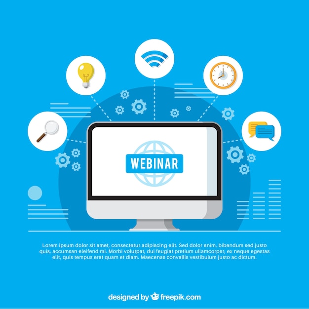 Design moderno webinar blu