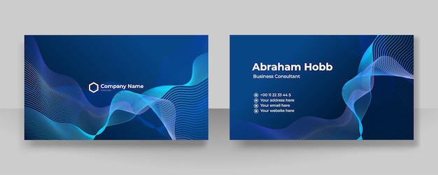 Modern blue and white business card design template