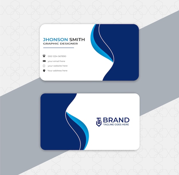 modern blue and white business card