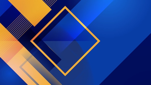 Modern Blue Yellow Abstract Dynamic Lines Geometric Wallpaper Banner Template Background Design