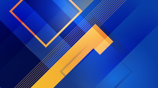 Modern blue yellow abstract dynamic lines geometric wallpaper banner template background design