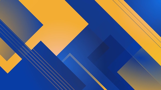 Modern blue yellow abstract dynamic lines geometric wallpaper banner template background design