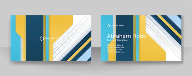 Modern blue and yellow business card design template