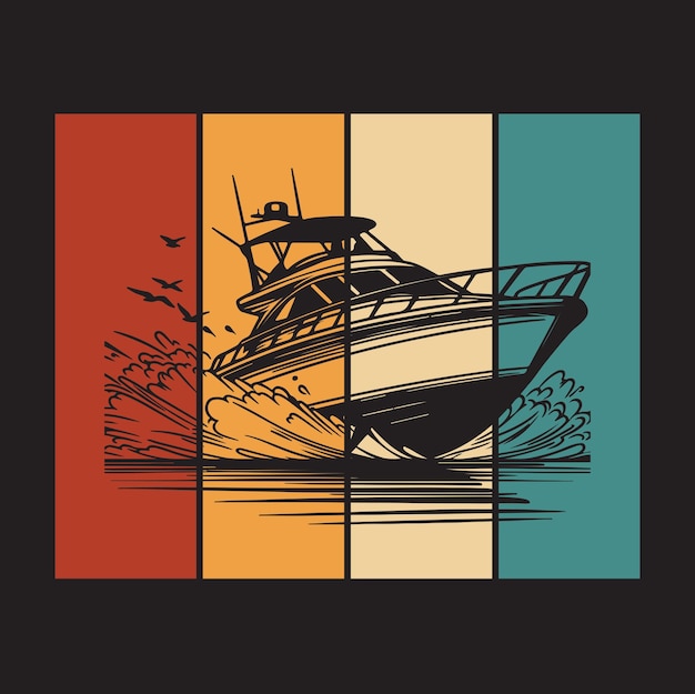 Vettore illustrazione artistica di linee di barche moderne