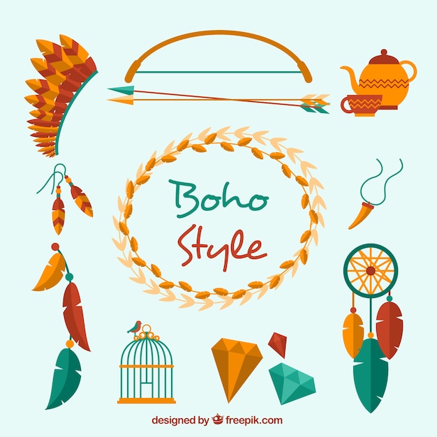 Modern boho style elements