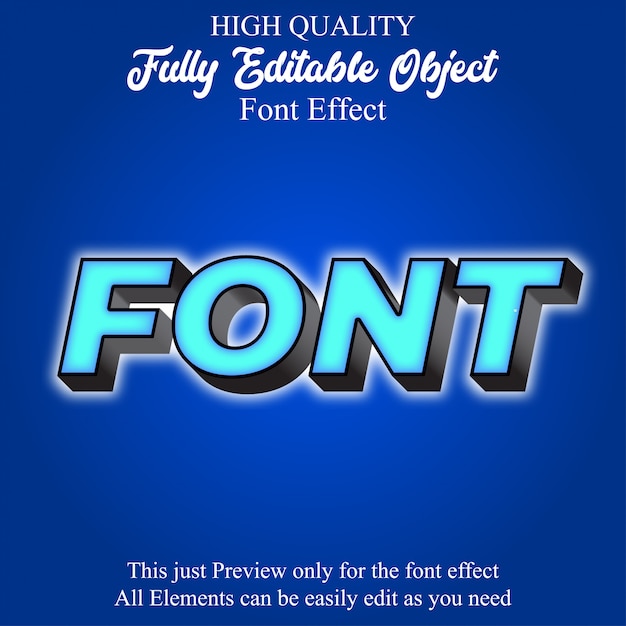 modern bold 3d text style editable font effect