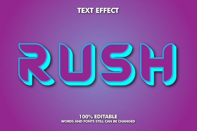 Modern bold 3d typography cartoon editable text effect