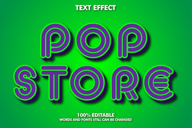 Modern bold 3d typography fancy cartoon editable text effect