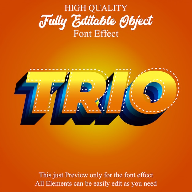 modern bold 3d yellow orange editable font effect