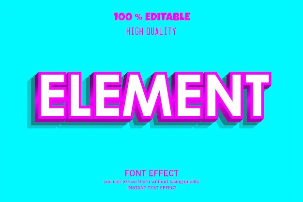 Modern bold element text style editable font effect