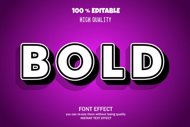 Modern bold font effect, editable font