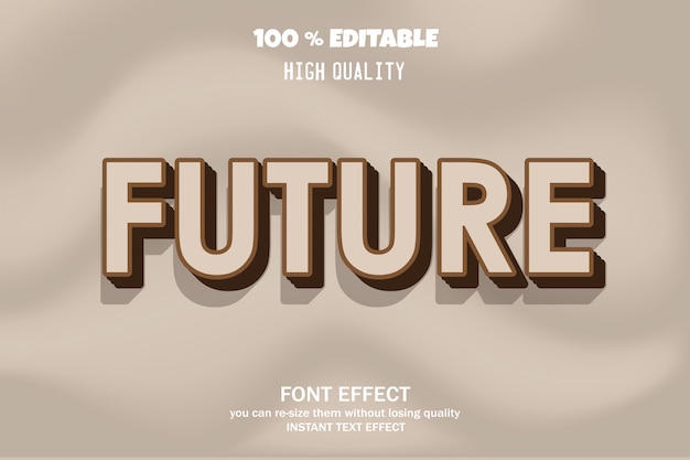 Vector modern bold font effect, editable font